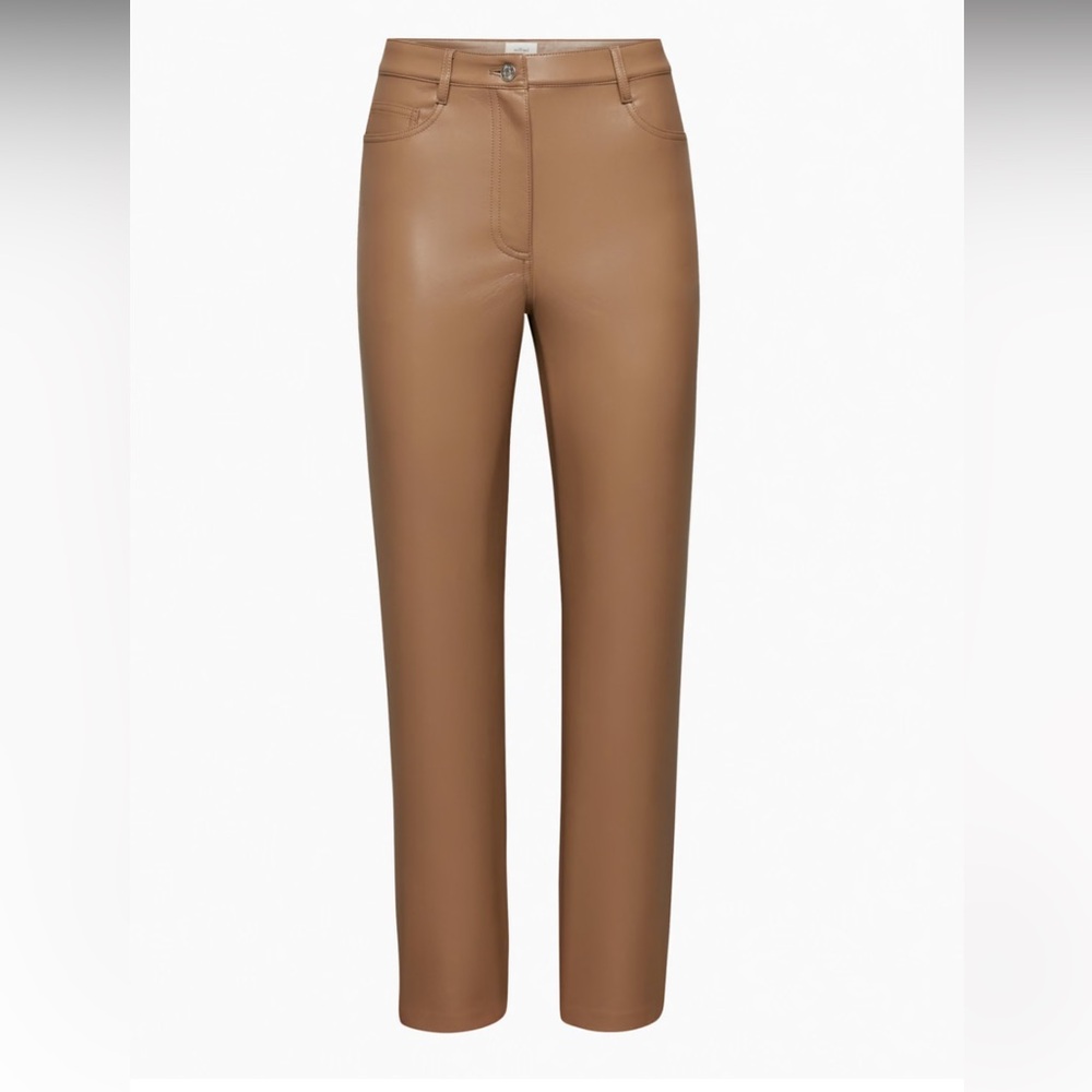 Aritzia Melina leather pant in camel